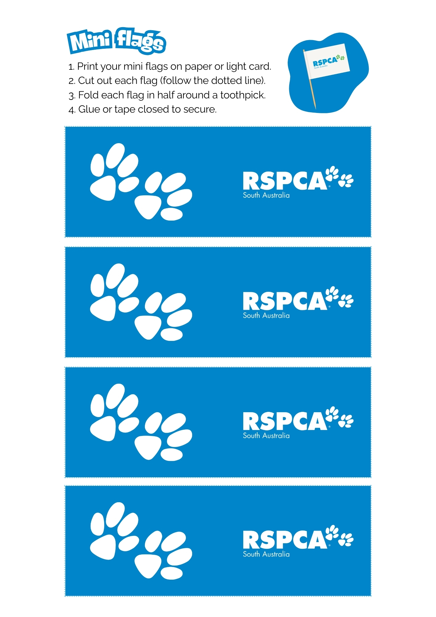Blue Paws Mini Flags